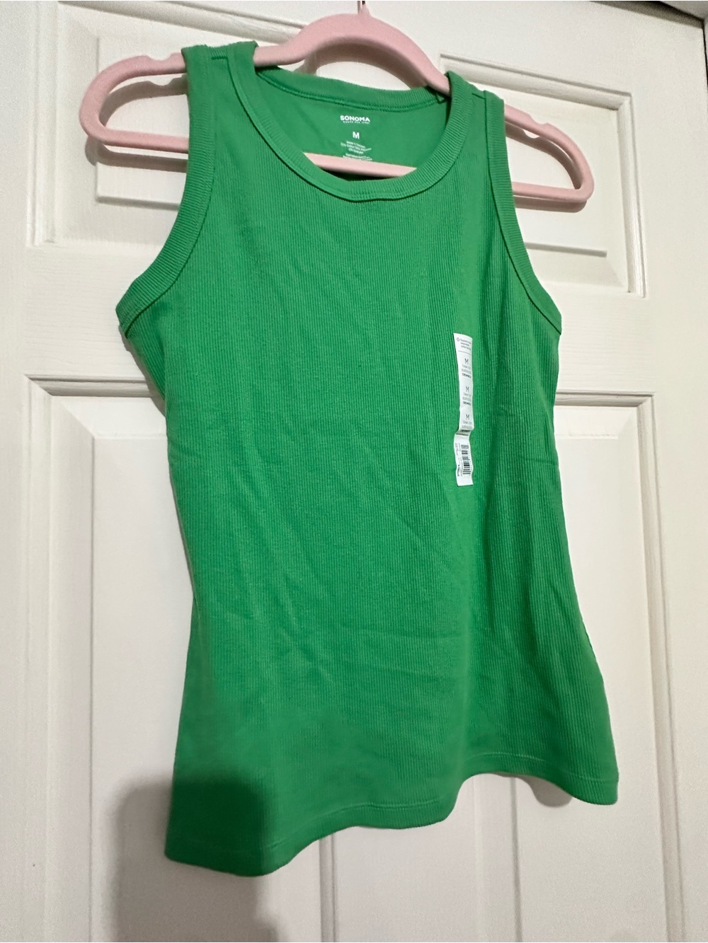 Sonoma Bright Green Ribbed Tank Top